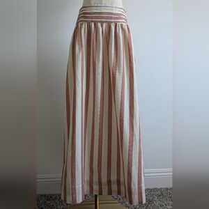 Free People Striped Cotton-Linen Maxi Skirt